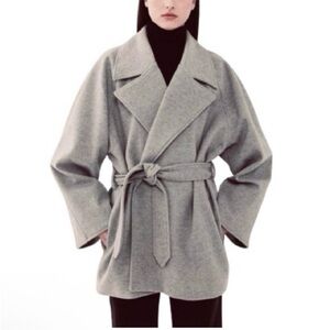 💖HOST PICK💖 • NWT- GAP-Women's Wool Short Wrap Coat Heather Grey-Size S